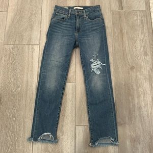 Women's Levi's 724 High Rise Straight Raw Hem Jeans